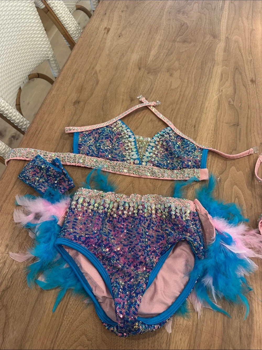 Glamour Sequin Dance Set for Kids - Blue & Pink